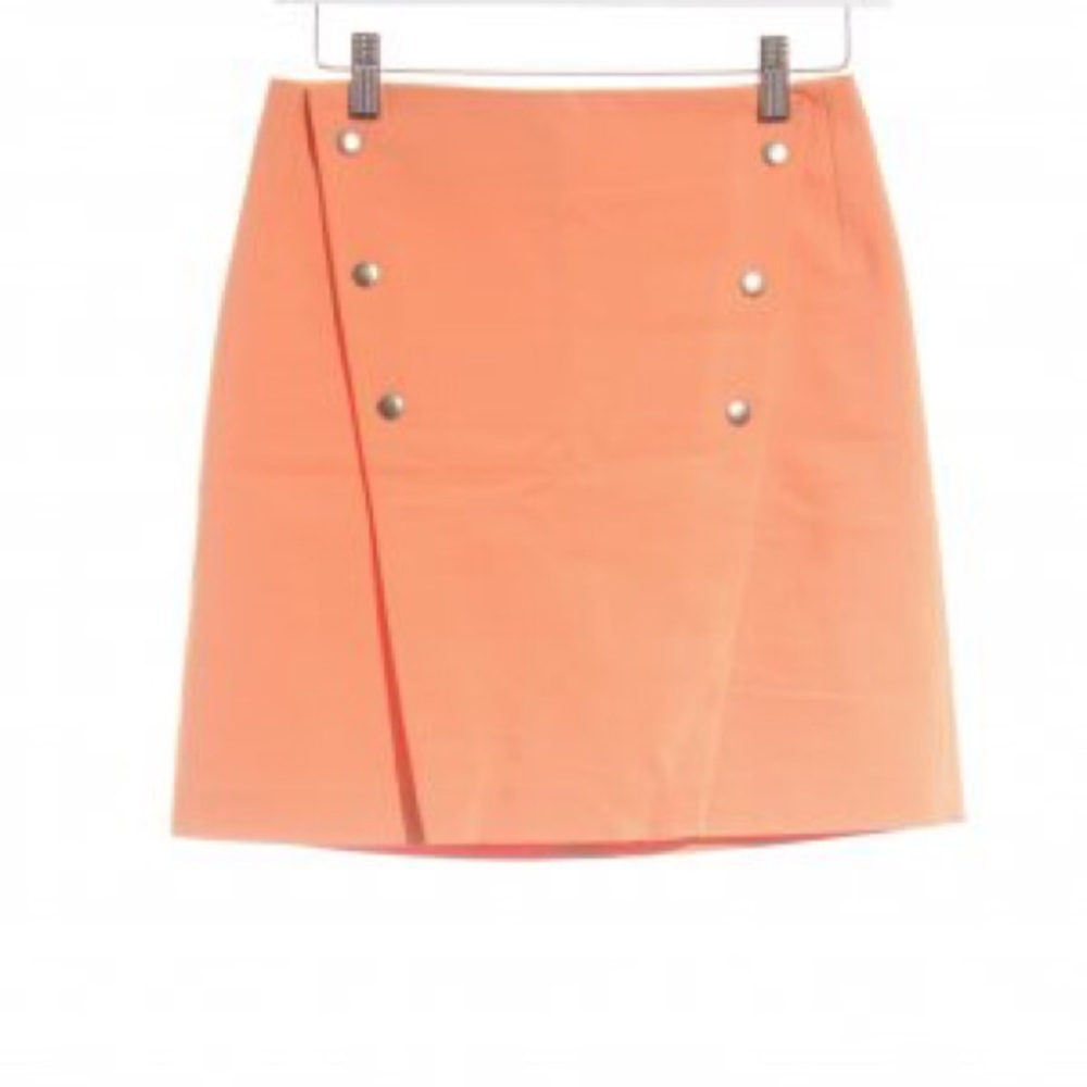 Zara Orange Snap Down Skirt